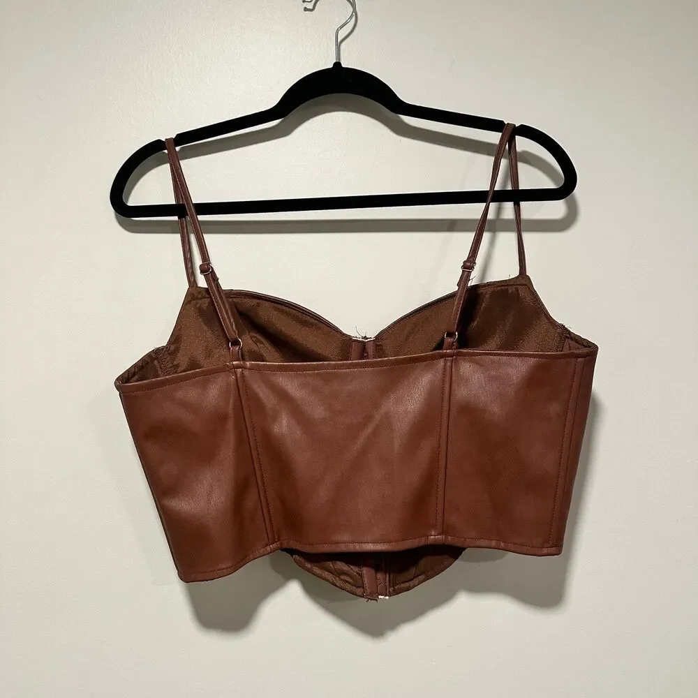 Say What Faux Leather Bustier - Picture 2 of 3
